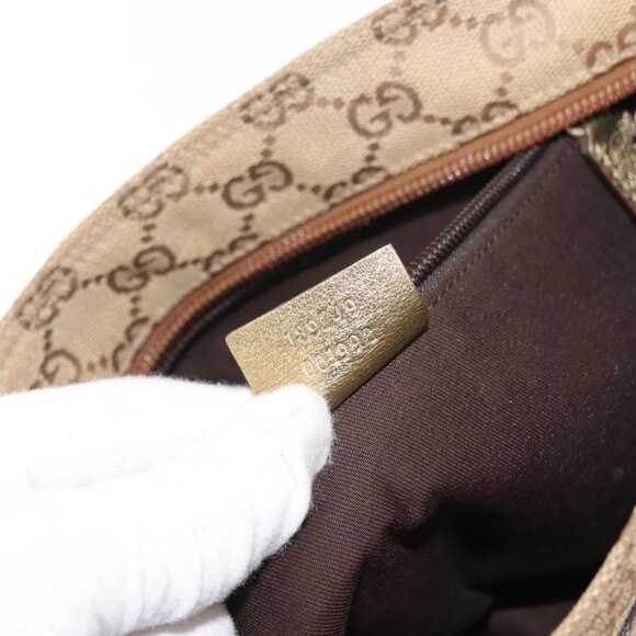 GUCCI GG Canvas Sherry Line Shoulder Bag Beige Gold 189749 001998 Auth yk19719 - Picture 10 of 16